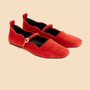 Farm Rio Red Velvet Mary Jane Ballet Flat 7.5